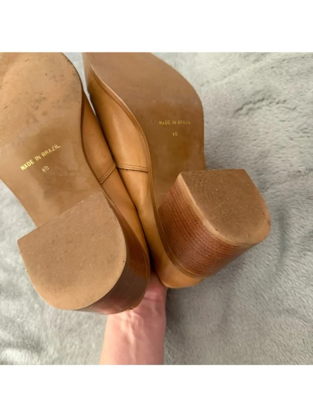 Vintage 90s Y2K Bongo Tan Leather Pointed Toe Boots Booties 10 Western